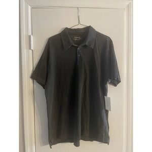Men's Frame Classic Fit Short Sleeve Polo Size Large Charcoal Gray Cotton NWT